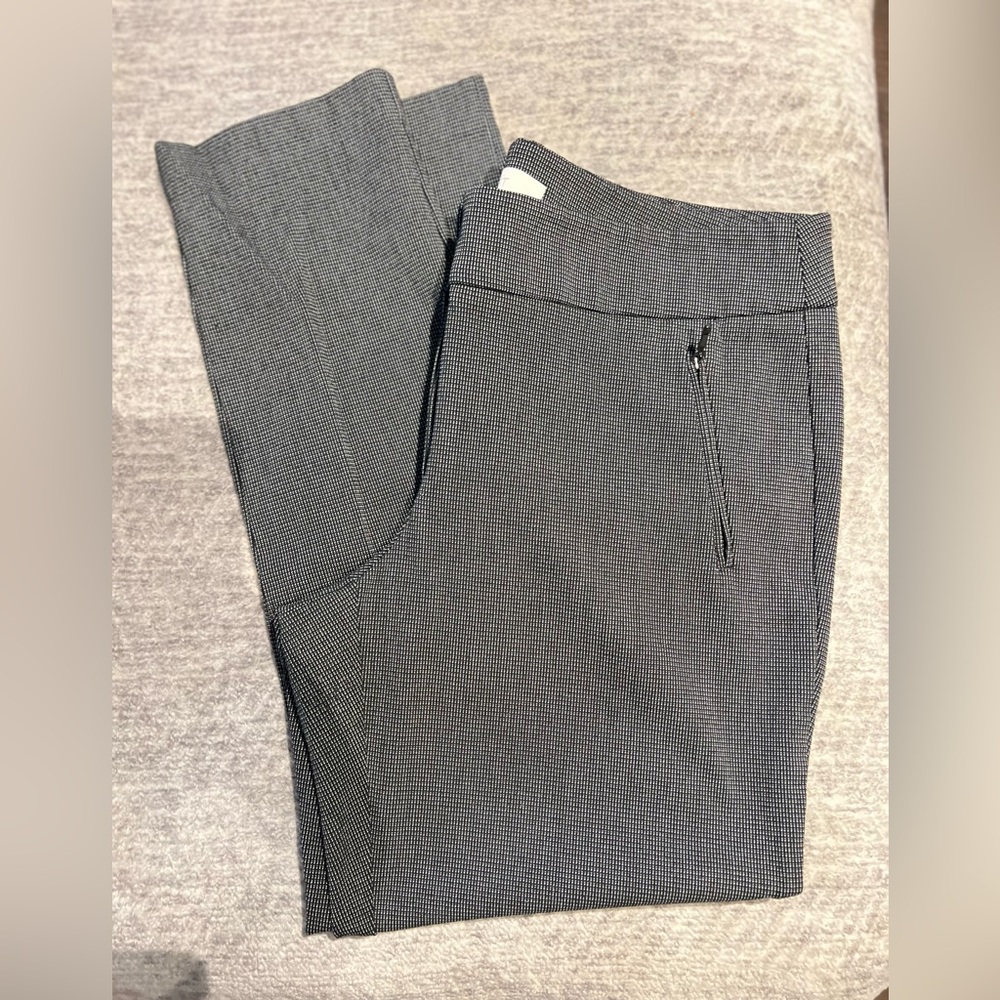 Ann Taylor LOFT Black and White Patterned Work Pants Marisa 12